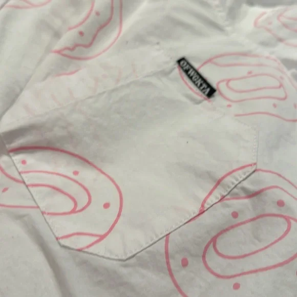 Odd Future OFWGKTA Donut Shirt collared pink and white - Picture 3 of 4
